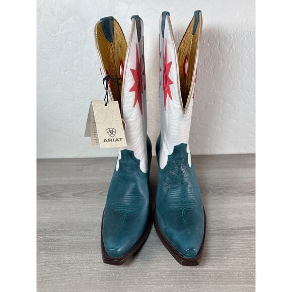 Ariat Starlight Western Boots Turquoise/Pearly White Star Accent Womens 8.5 NWT - Picture 5 of 10